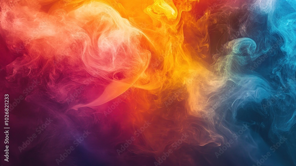 Fototapeta premium Abstract Colorful Smoke in Dynamic Patterns