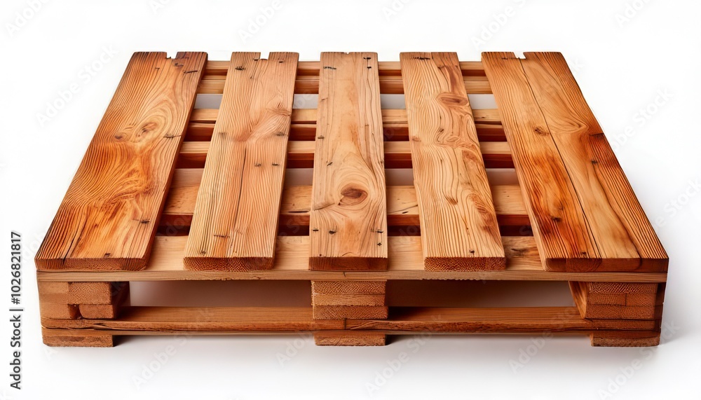 Wooden pallet isolated on white. Generative Image Wooden pallet isolated on white. Generative Image