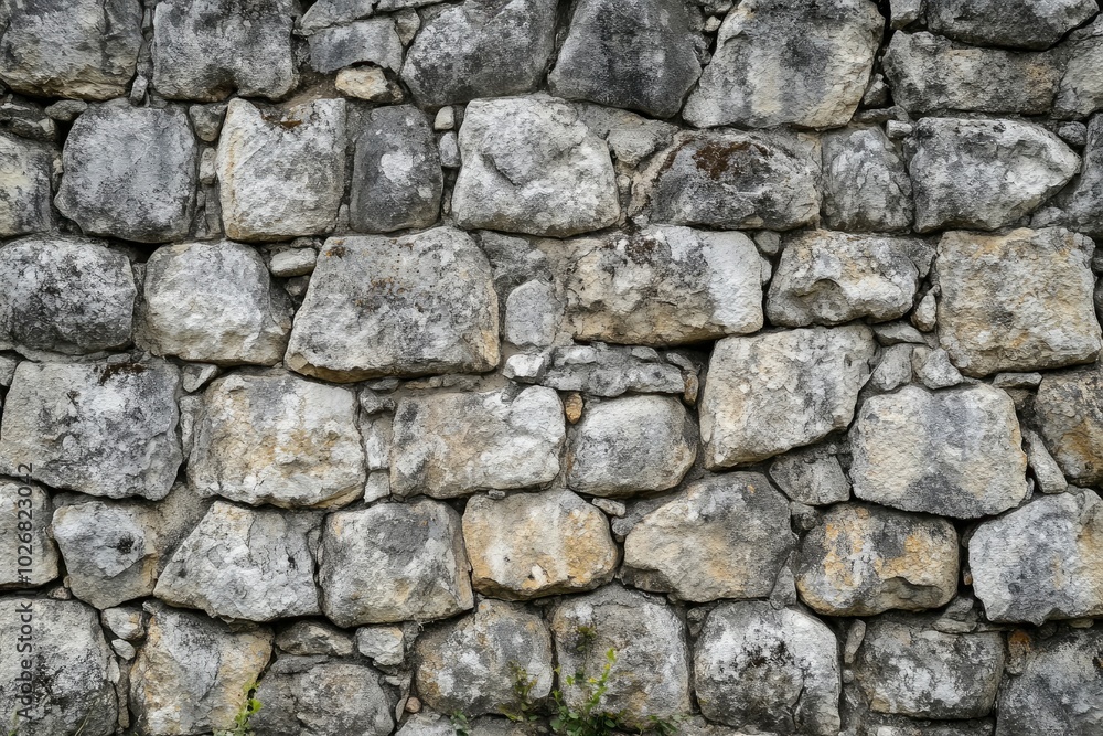 Old stone brick wall from a building wider view - generative ai Old stone brick wall from a building wider view - generative ai