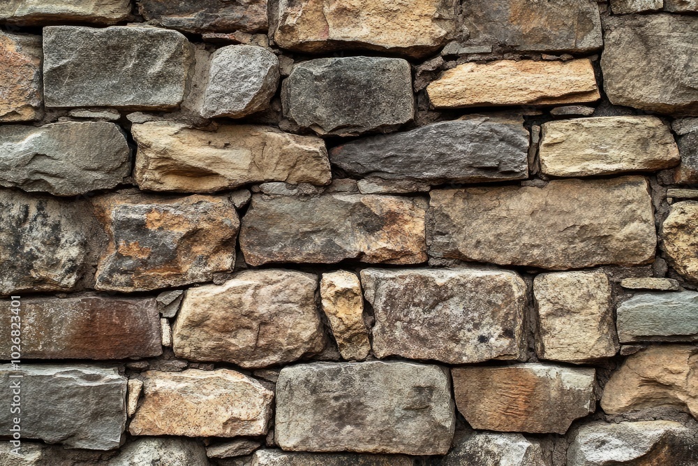 Old stone brick wall from a building wider view - generative ai Old stone brick wall from a building wider view - generative ai