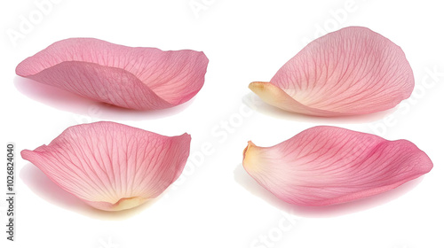 Delicate Soft Pink Flower Petals Resting Gracefully on a Surface Generative AI