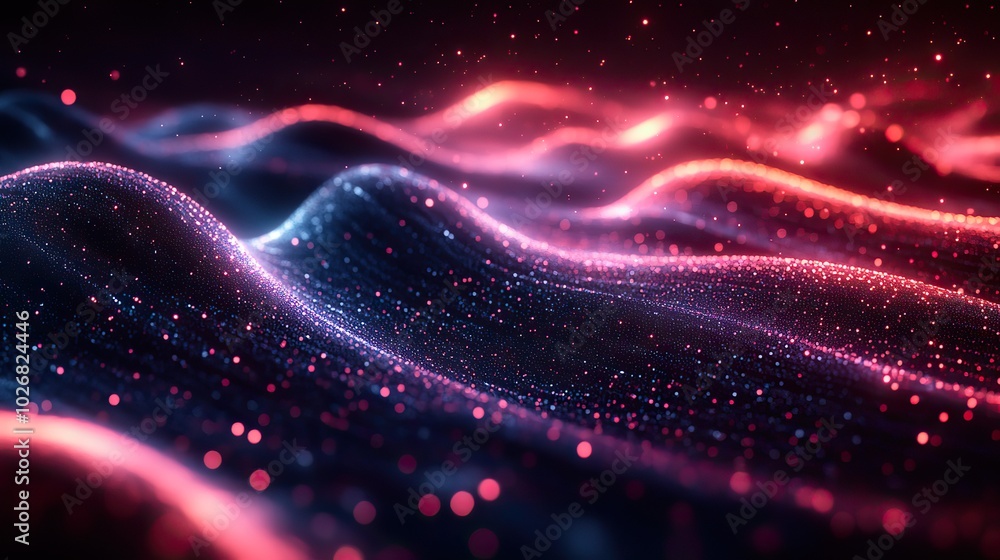 Fototapeta premium A background filled with wide dendrograms and curved lines, depicting data related to science and technology.
