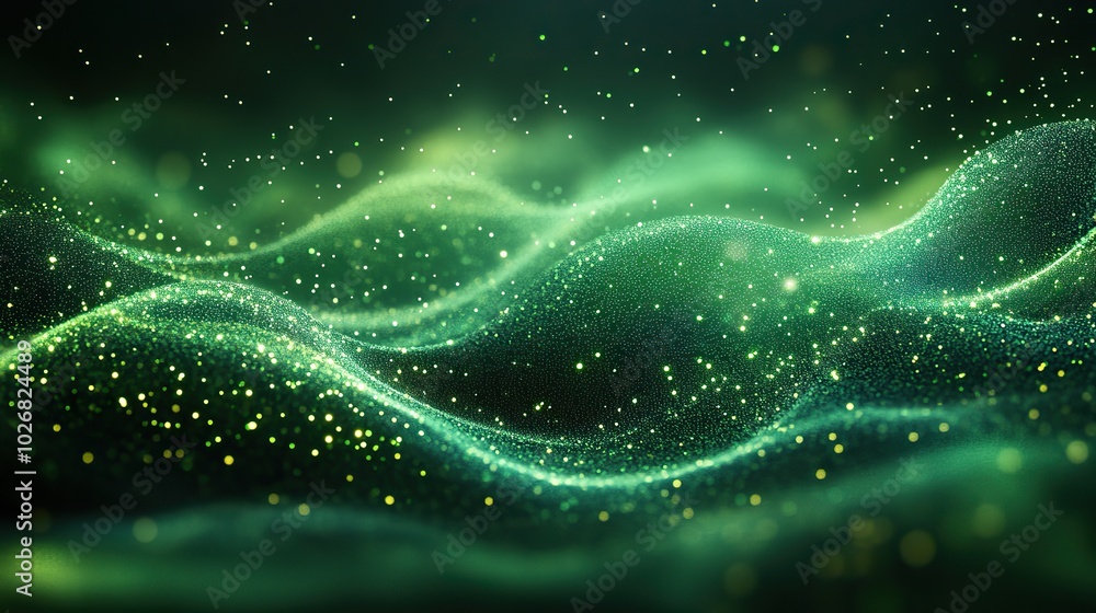 A background with green light waves, representing the dynamic flow of technology concepts. A background with green light waves, representing the dynamic flow of technology concepts.