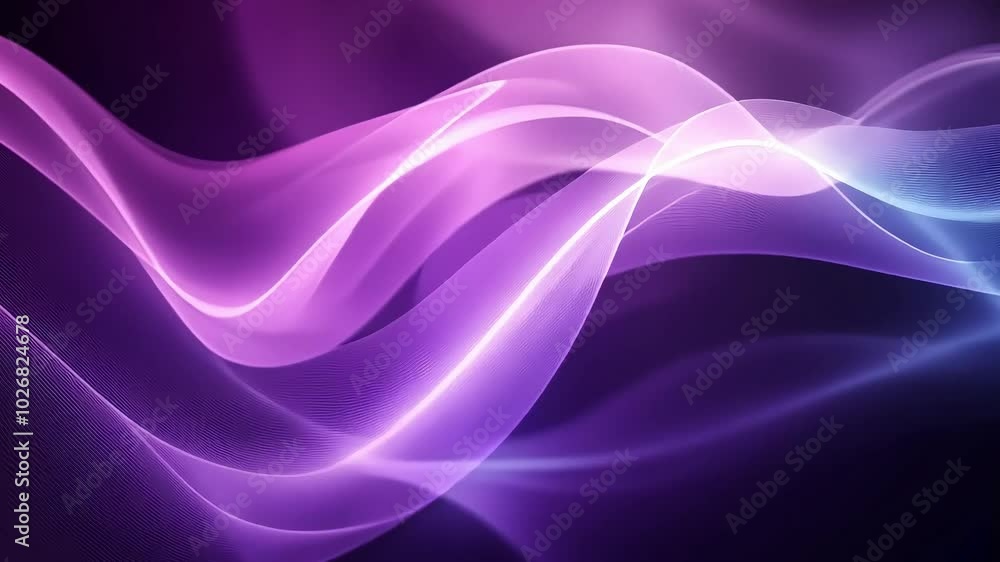 Abstract background with purple and blue glowing waves and lines. Abstract background with purple and blue glowing waves and lines.