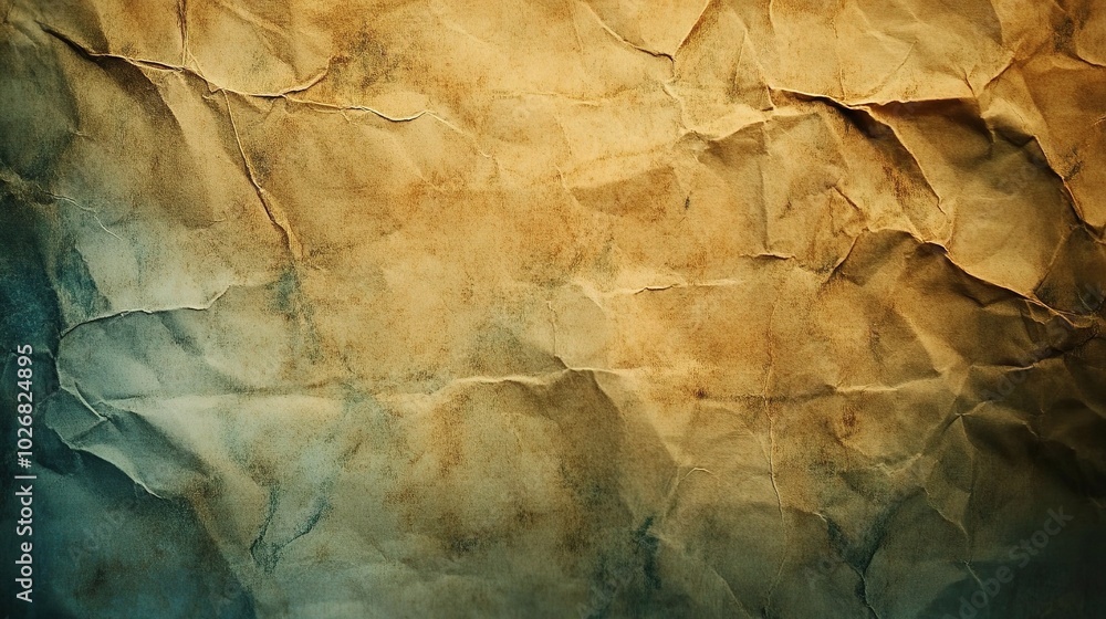 Obraz premium Textured Crumpled Paper Background in Warm Tones