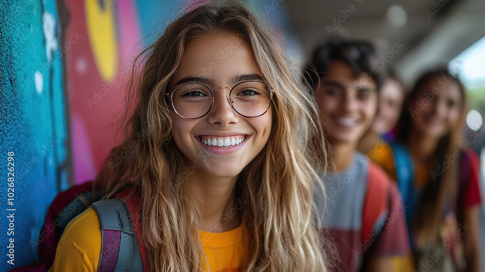 A cheerful group of teenagers embodies teamwork and collaboration, reflecting the social dynamics of youth engaging with modern technology. A cheerful group of teenagers embodies teamwork and collaboration, reflecting the social dynamics of youth engaging with modern technology.