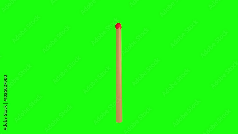 Matchstick isolated on green background Matchstick isolated on green background