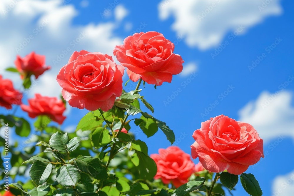 Roses in the garden, Roses are beautiful with a beautiful sunny day - generative ai Roses in the garden, Roses are beautiful with a beautiful sunny day - generative ai
