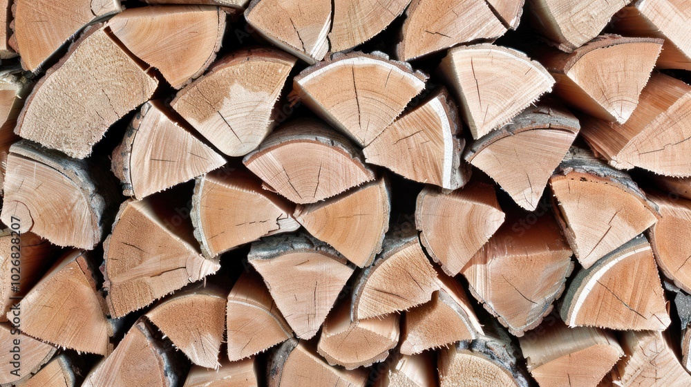 Close-up of a Stack of Cut Wood Logs Close-up of a Stack of Cut Wood Logs