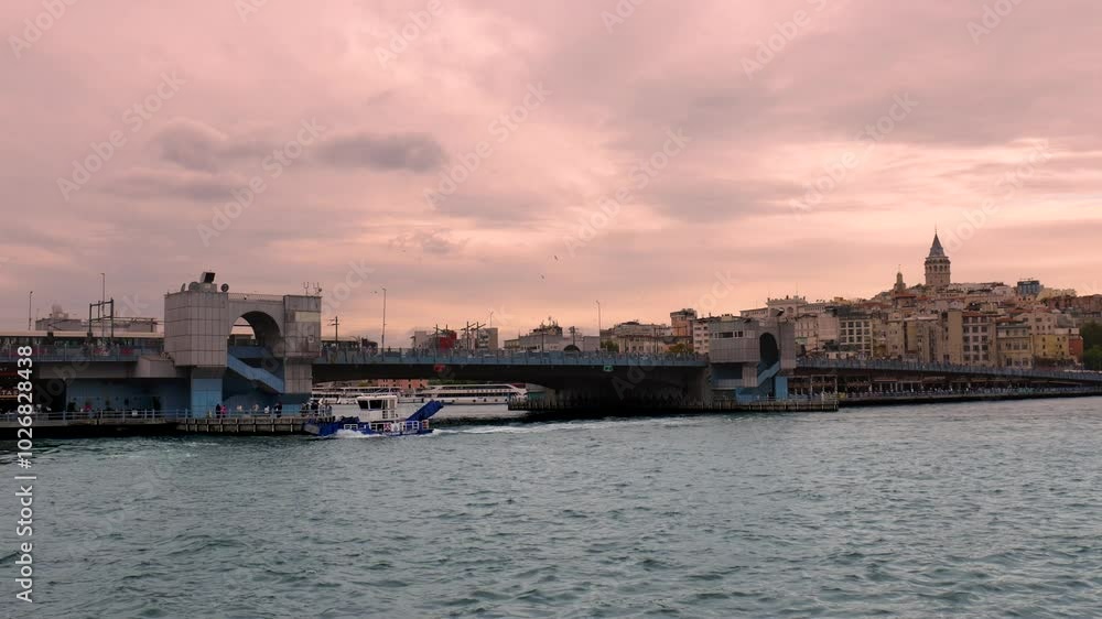 Istanbul Bosphorus Golden Horn and Historical Peninsula Sea Shot 4K Istanbul Bosphorus Golden Horn and Historical Peninsula Sea Shot 4K