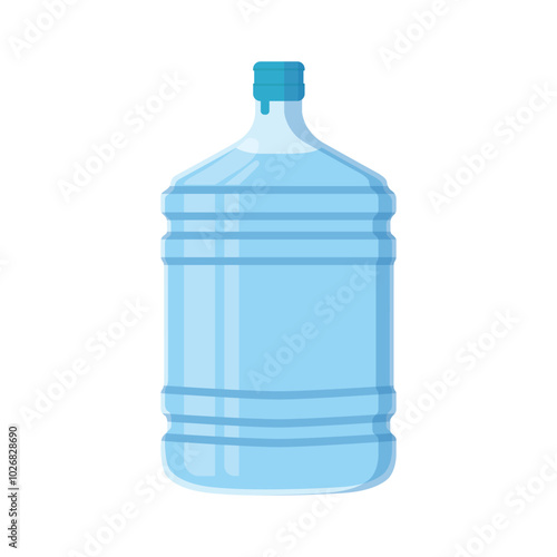 Vector illustration of clean water plastic bottle. Clean water drinking mineral icon or emblem, bottled water for coolers distribution service vector symbol plastic water bottle advertising