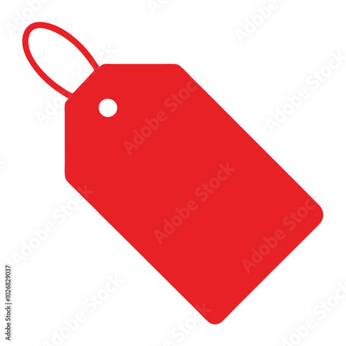 Red color price sale tag label vector illustration isolated on a white background