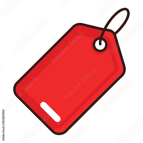 Red color price sale tag label vector illustration isolated on a white background