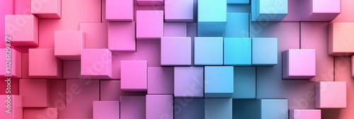 Abstract background with pastel color blocks in the form of cubes