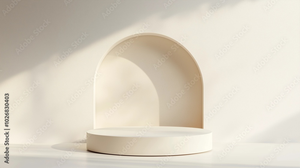 3D Mockup of a Podium Against an Isolated Neutral Background, Ideal for Product Showcases and Presentation Displays 3D Mockup of a Podium Against an Isolated Neutral Background, Ideal for Product Showcases and Presentation Displays