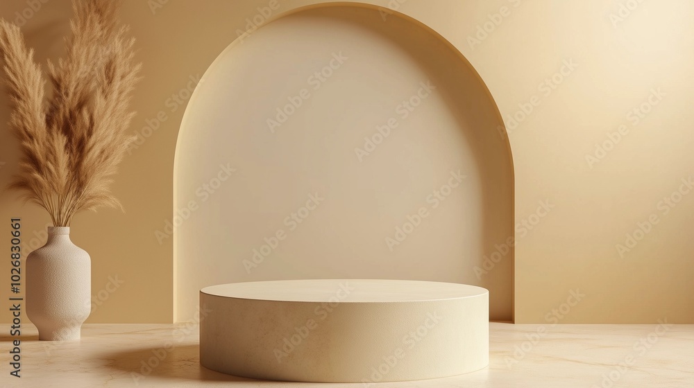 3D Mockup of a Podium Against an Isolated Neutral Background, Ideal for Product Showcases and Presentation Displays 3D Mockup of a Podium Against an Isolated Neutral Background, Ideal for Product Showcases and Presentation Displays