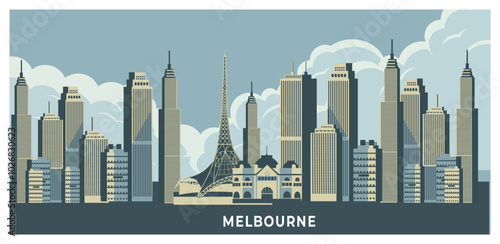 Melbourne city landscape background