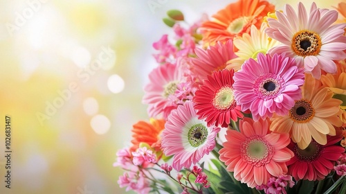 Beautiful Colorful Flower Arrangement in Soft Light