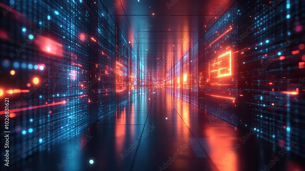A double exposure of abstract technology holograms in a modern office setting, emphasizing research and development in software. A double exposure of abstract technology holograms in a modern office setting, emphasizing research and development in software.