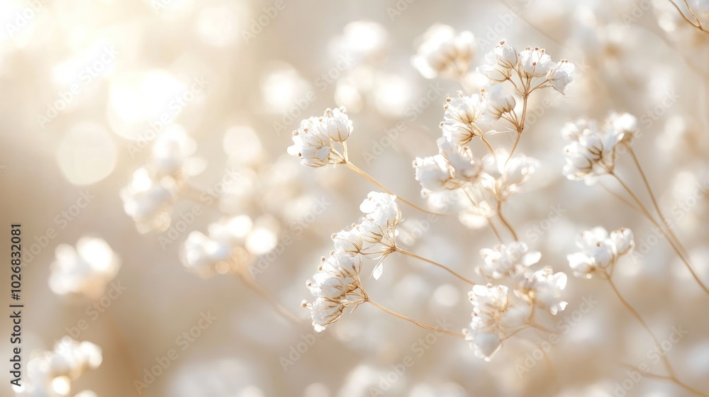 macro shot of dried Gypsophila flowers, showcasing their delicate white petals and intricate textures. macro shot of dried Gypsophila flowers, showcasing their delicate white petals and intricate textures.