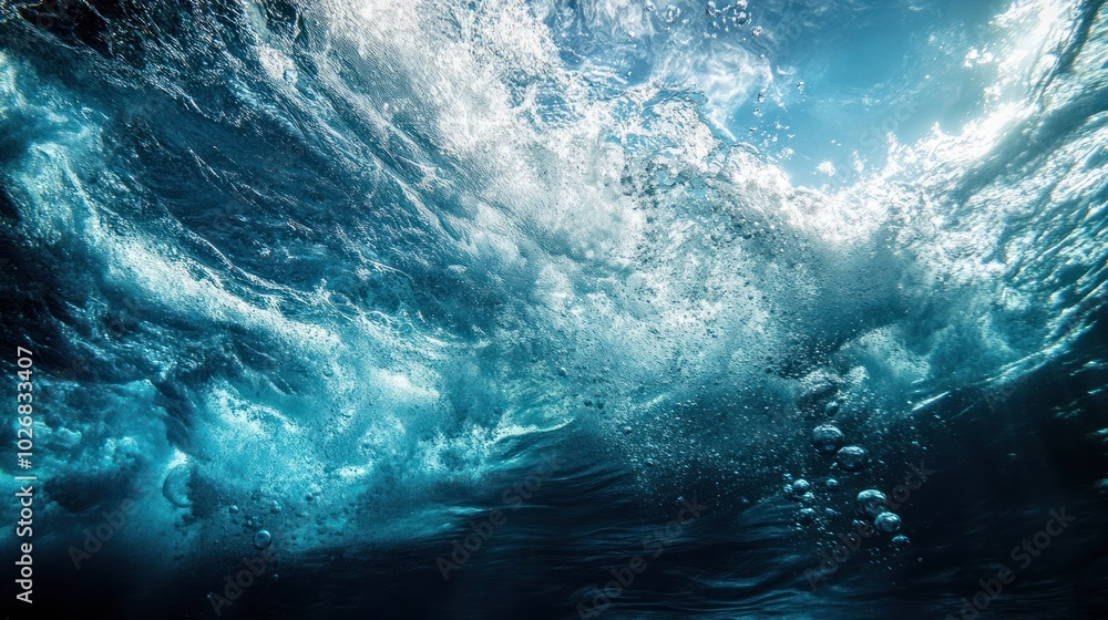 Fototapeta premium showcasing the deep blue sea during a storm