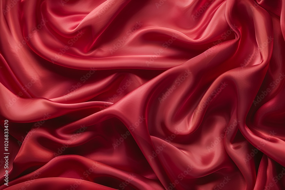 A close up of a red satin fabric A close up of a red satin fabric