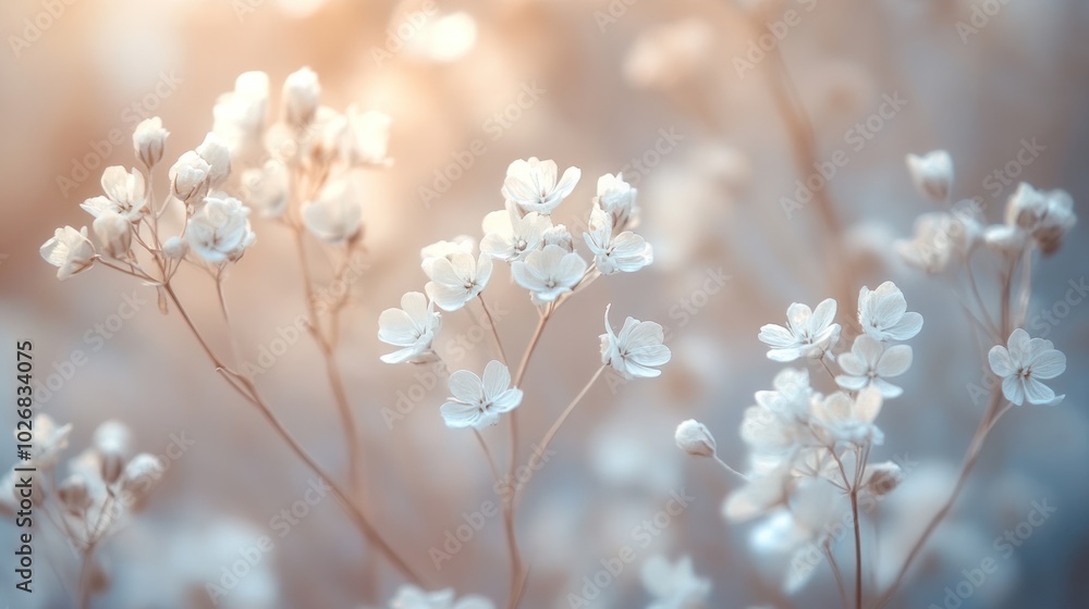 serene macro image of dry Gypsophila flowers, serene macro image of dry Gypsophila flowers,