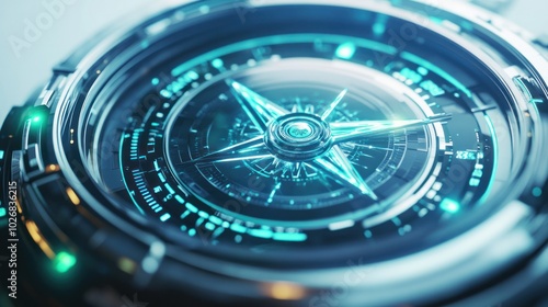 Wallpaper Mural sleek handheld quantum compass with a transparent display, Torontodigital.ca