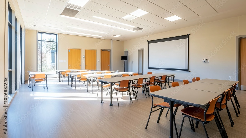 Fototapeta premium Multicultural Center with Language Learning Tools and Job Training Resources for Refugees