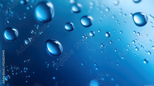 Wallpaper Mural Close-Up of Beautiful Blue Oil and Water Droplets Torontodigital.ca