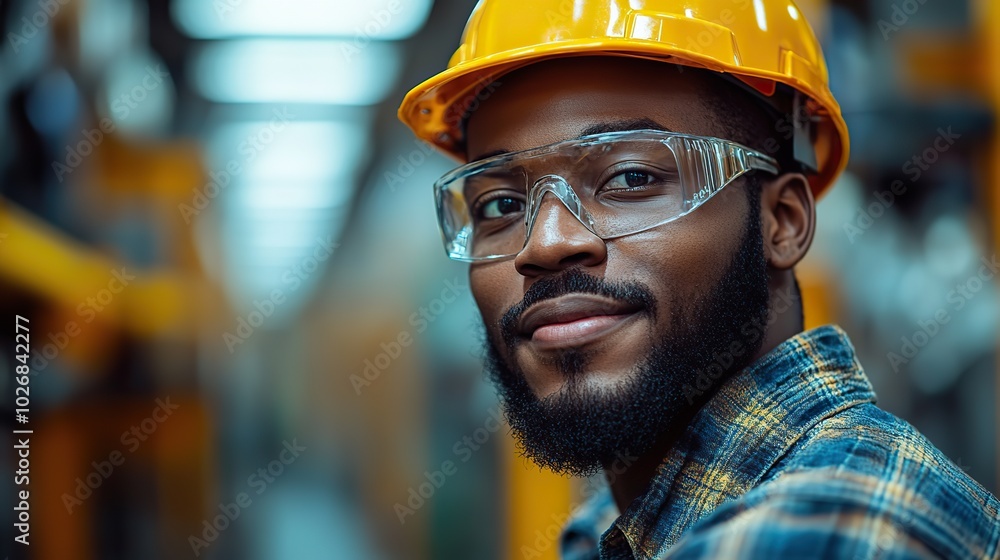 A maintenance engineer performing tasks in a modern manufacturing environment. A maintenance engineer performing tasks in a modern manufacturing environment.