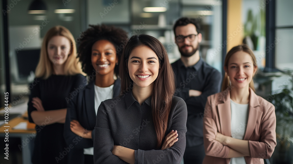 Multi ethnic office team photo Multi ethnic office team photo