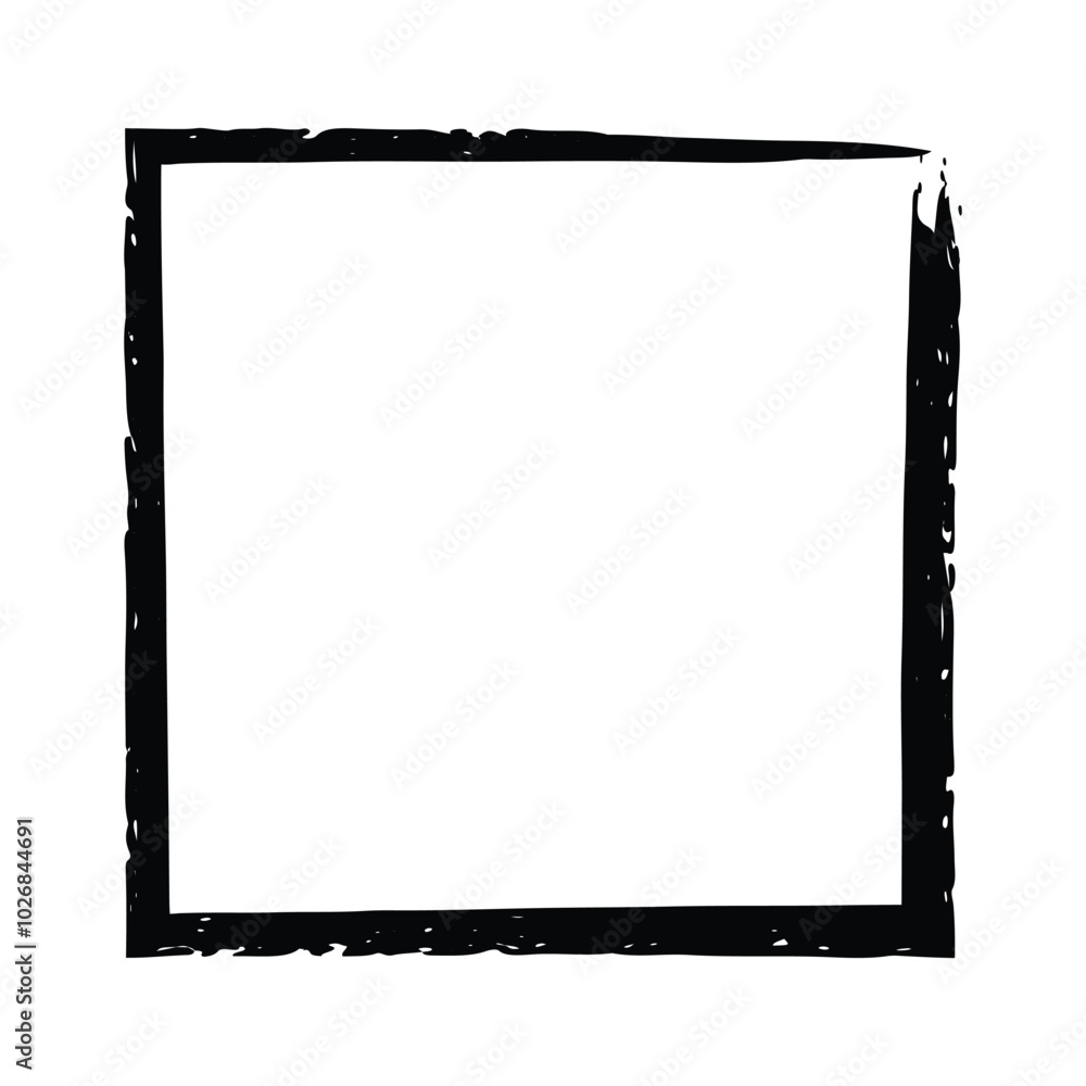 Vector Black Square Frame Isolated On White Vector Black Square Frame Isolated On White