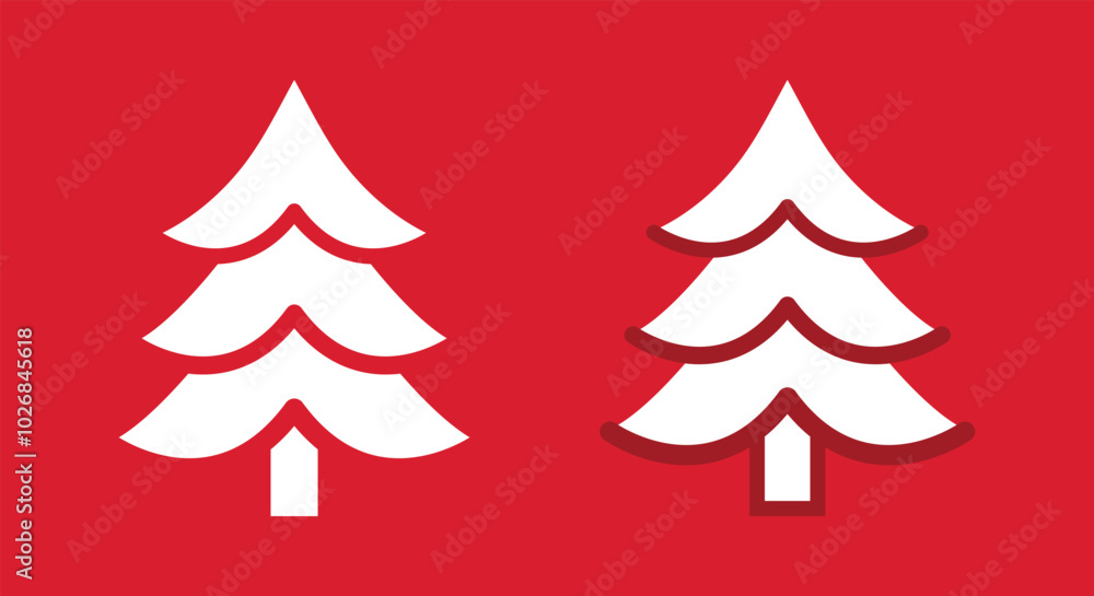 Obraz premium Vector Christmas Trees Icon Set