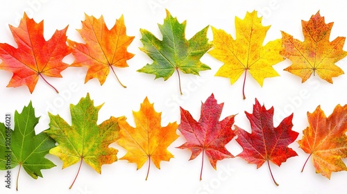 Colorful Maple Leaves in Autumn Display