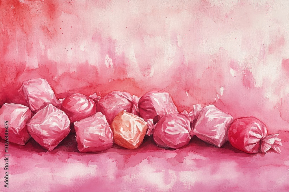 Colorful candy wrappers arranged on a vibrant background. Colorful candy wrappers arranged on a vibrant background.