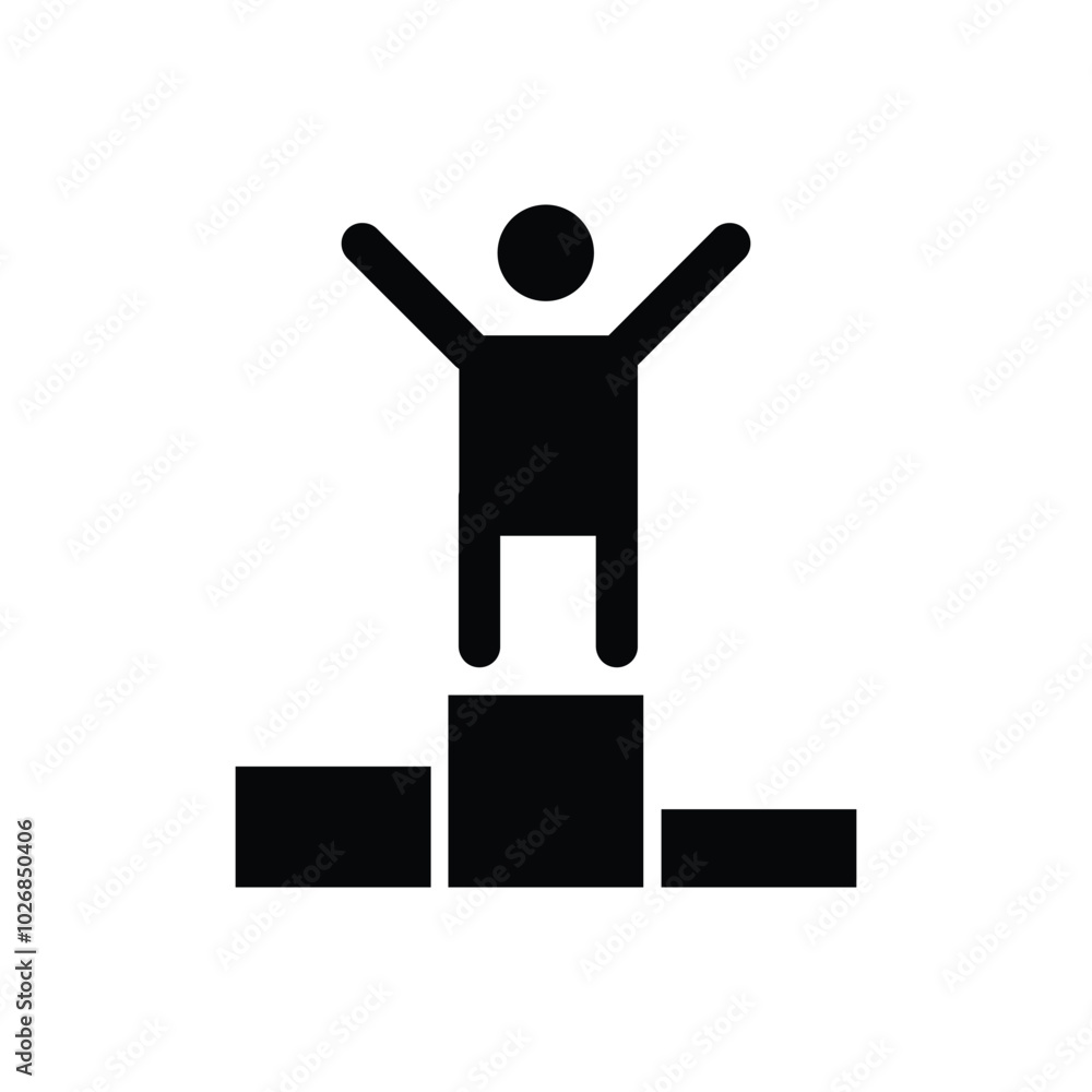 Podium victory leader sports interface solid icon. Podium victory leader sports interface solid icon.