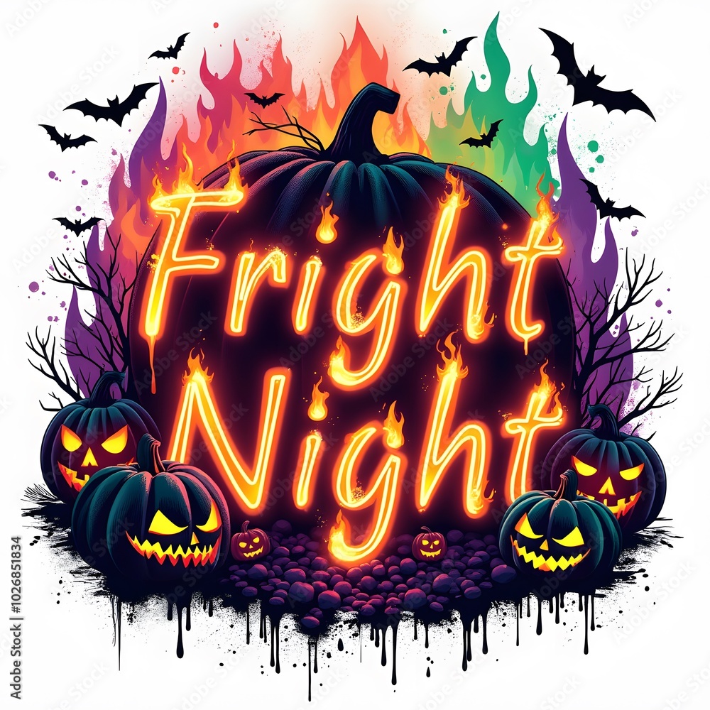 T-shirt Design Halloween fright night T-shirt Design Halloween fright night