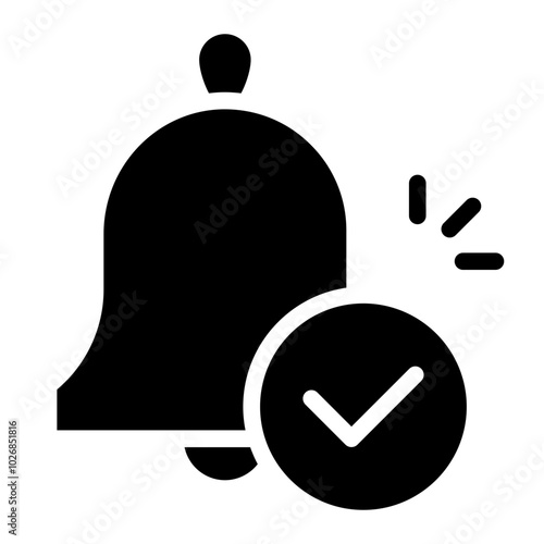 notification bell with checkmark icon