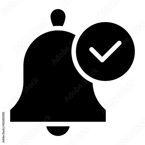 notification bell with checkmark icon