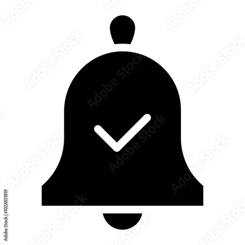 notification bell with checkmark icon