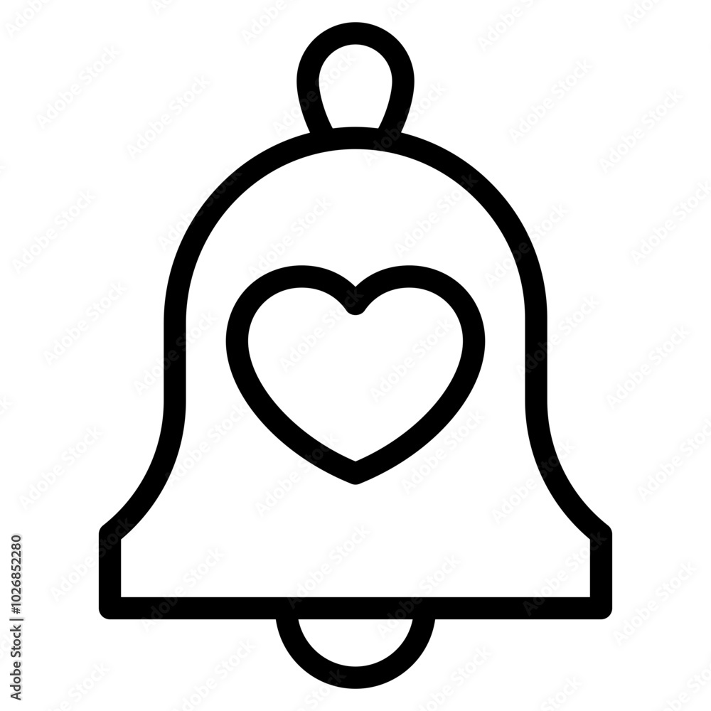 Obraz premium notification bell with heart icon