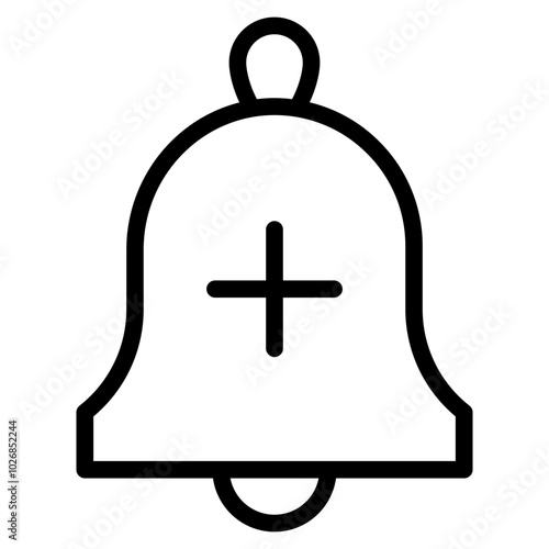 notification bell with plus sign icon