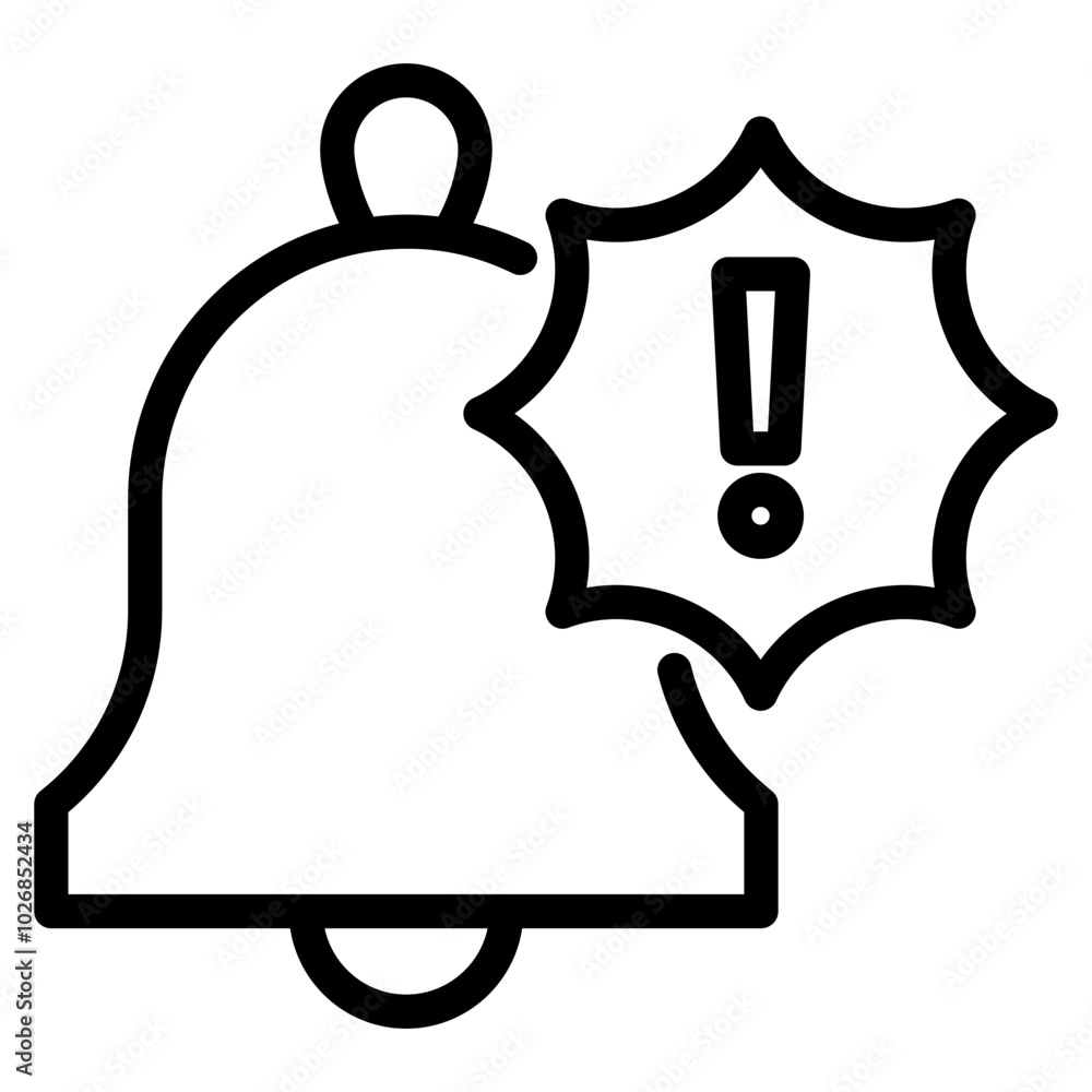 Obraz premium notification bell with exclamation mark icon