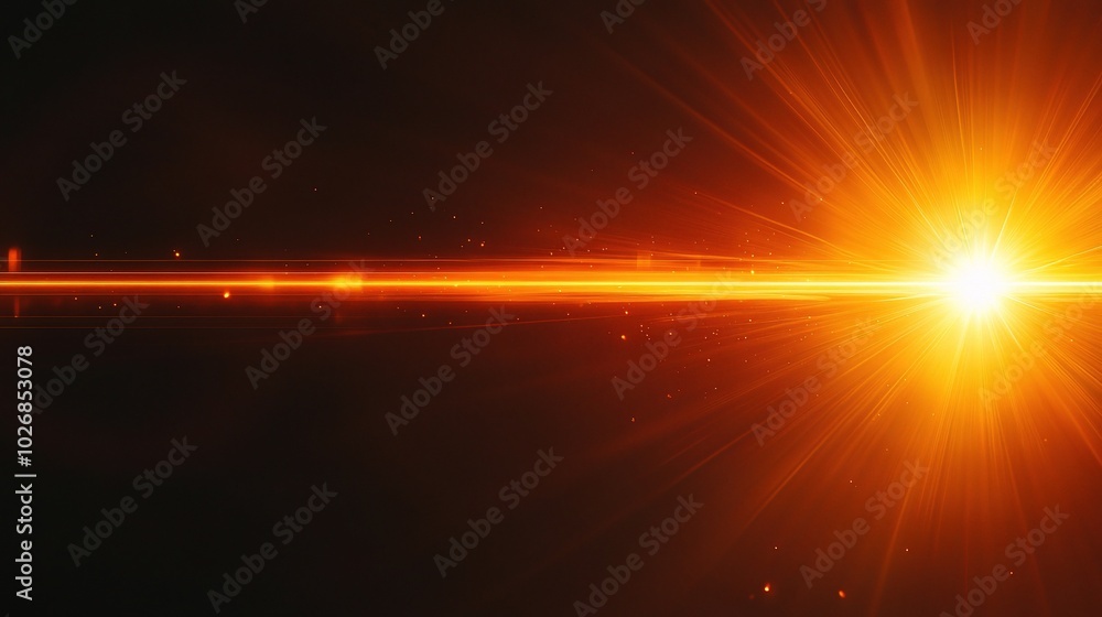 Bright Orange Light Burst on Dark Background Bright Orange Light Burst on Dark Background