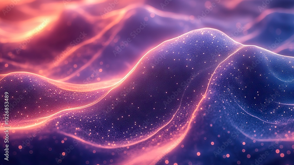 A textured gradient background with blue wave light screens, abstractly representing AI technology and big data. A textured gradient background with blue wave light screens, abstractly representing AI technology and big data.