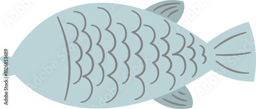 Hand drawn cute fish doodle vector