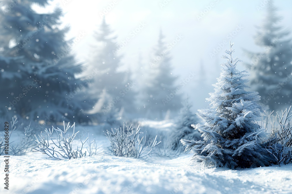 A snow covered field with trees in the background A snow covered field with trees in the background