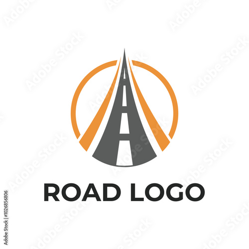 road logo design concept idea with circle