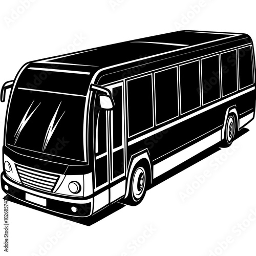 Electric City bus silhouette 
vector illustration on a white background
